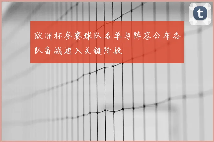 欧洲杯参赛球队名单与阵容公布各队备战进入关键阶段
